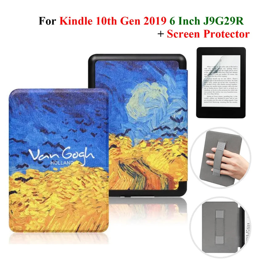Hülle + Folie für Kindle 10. Gen 6 Zoll