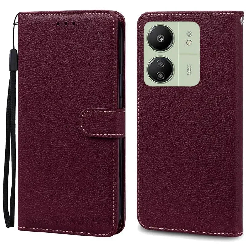 Leder Klapphülle für Redmi 13C