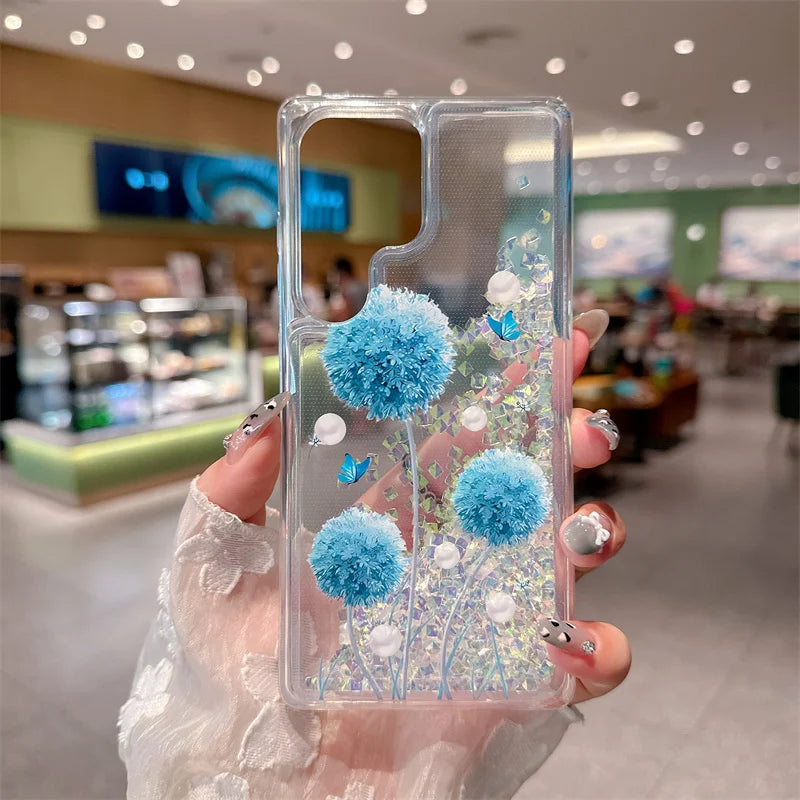 Dandelion Glitzer Strass Hülle für Samsung S25 Ultra