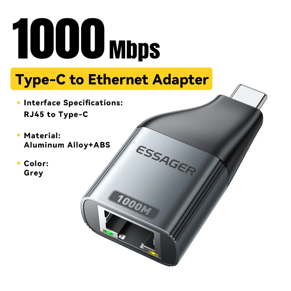 Essager USB-C to RJ45 LAN Adapter