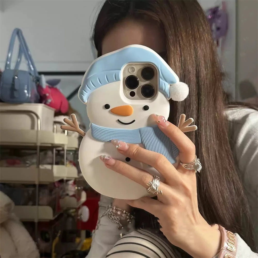 3D Schneemann Silikonhülle für iPhone 16