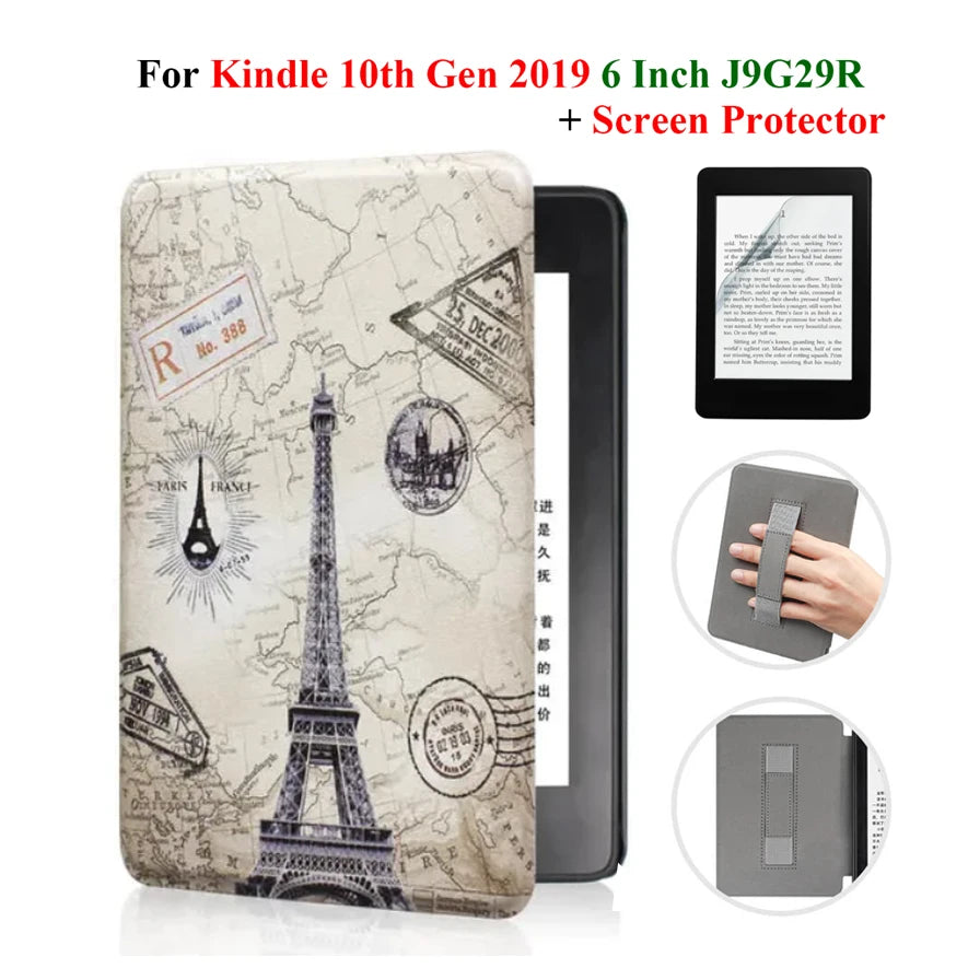 Hülle + Folie für Kindle 10. Gen 6 Zoll