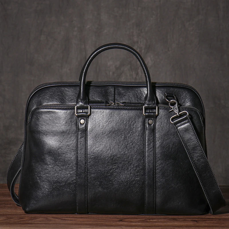 GURO Luxus Leder Herren Aktentasche 16 Zoll