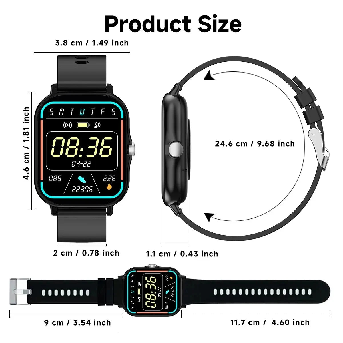 Smartwatch 2025 mit 2,01" Display & Bluetooth-Anruf