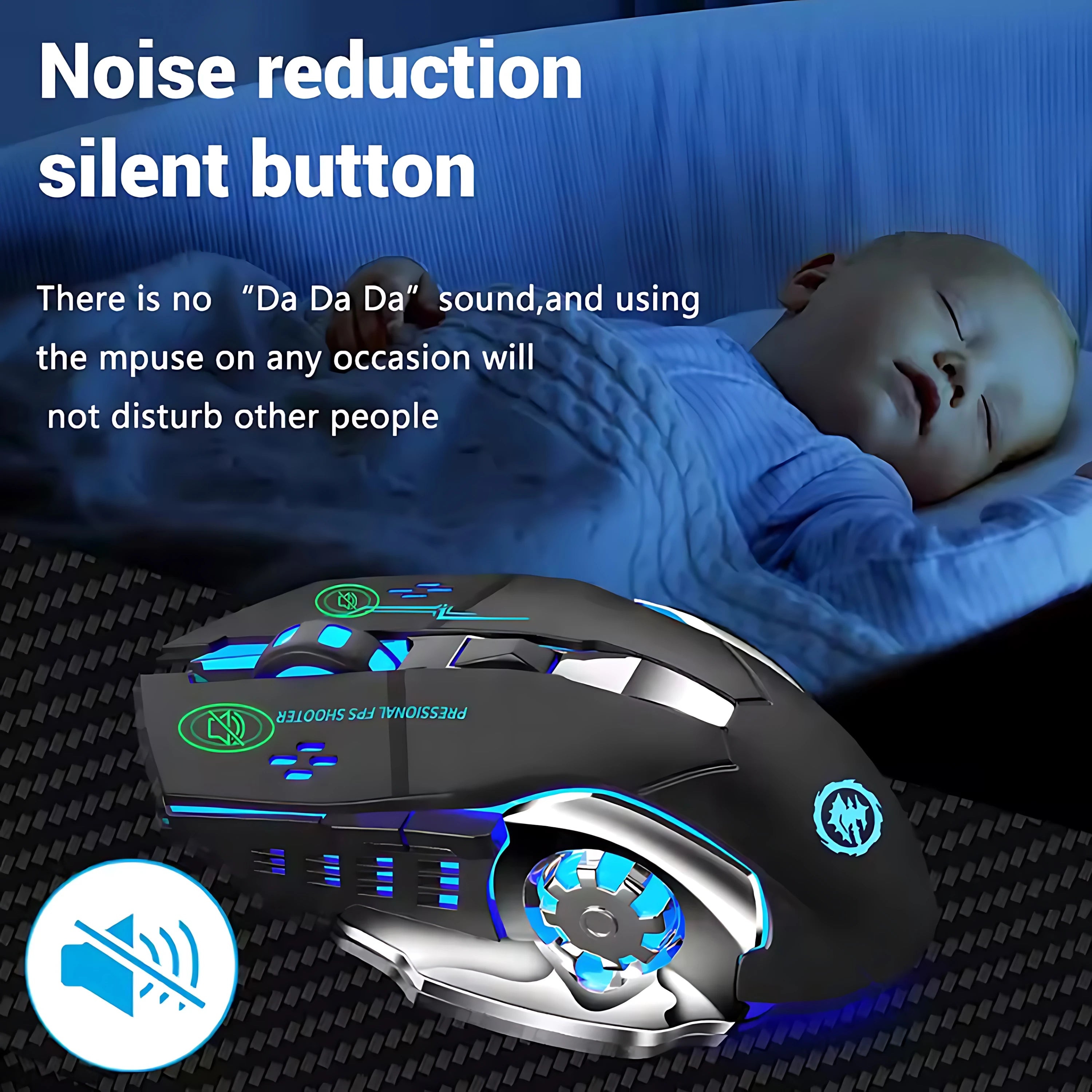 Kabellose Bluetooth 5,2 Gaming Maus mit RGB Licht