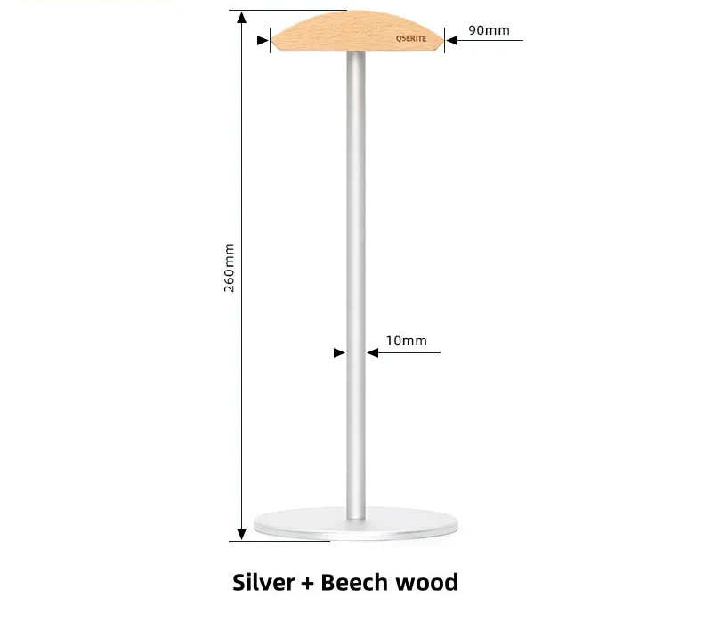 Minimalist headphone holder made of walnut wood