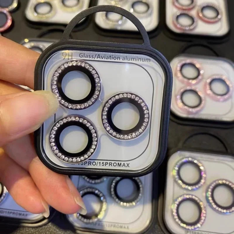 Diamant Kameraobjektiv-Schutz für iPhone 12–16 Pro Max