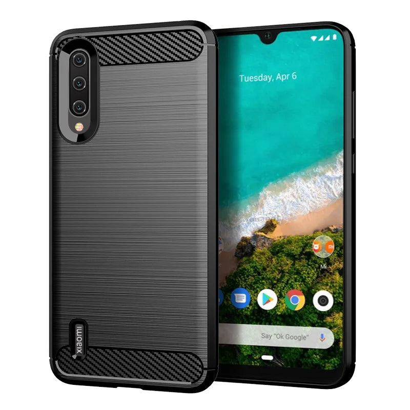 Weiche Silikonhülle Xiaomi Mi A3 Carbon Fiber