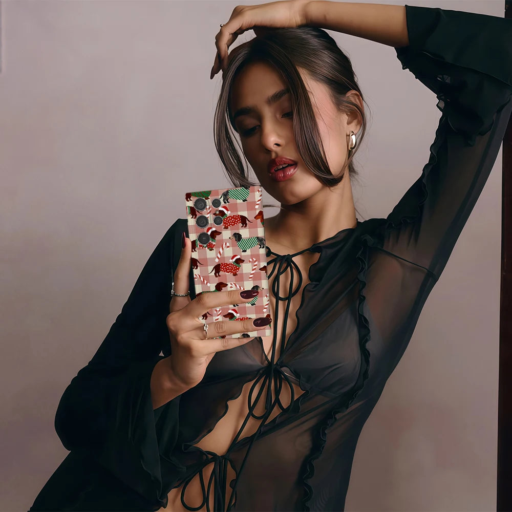 Weihnachts Dackel Handyhülle für Samsung S25