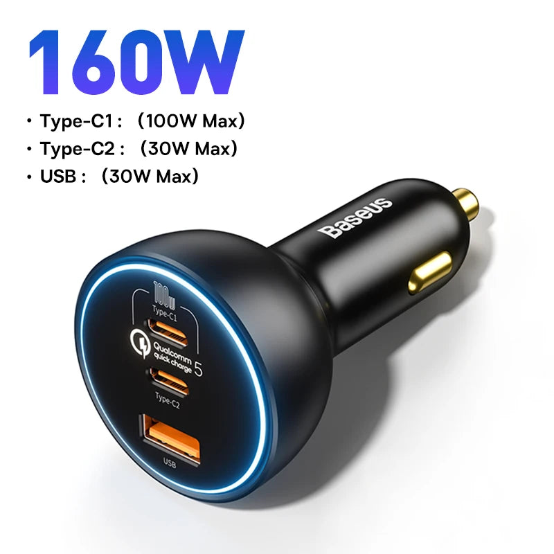 160W Car Charger Fast Charging