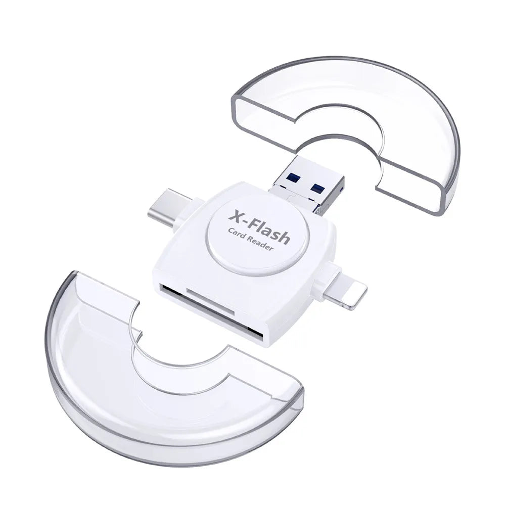 4-in-1 Kartenleser USB C & Micro USB für iPhone Android