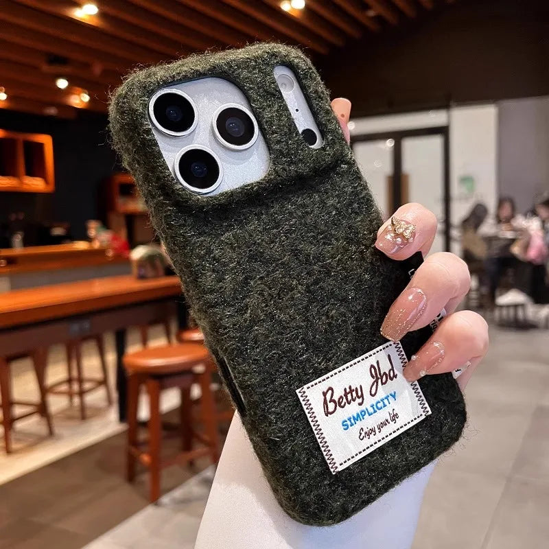 3D Herbst Winter Plüsch Hülle für iPhone 17 ProMax