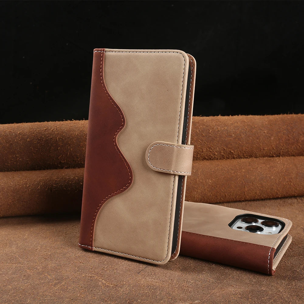 Luxus Leder Brieftaschenhülle für iPhone 17