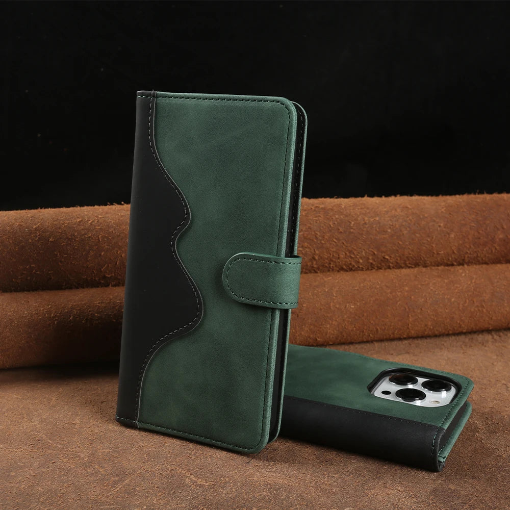 Luxus Leder Brieftaschenhülle für iPhone 17