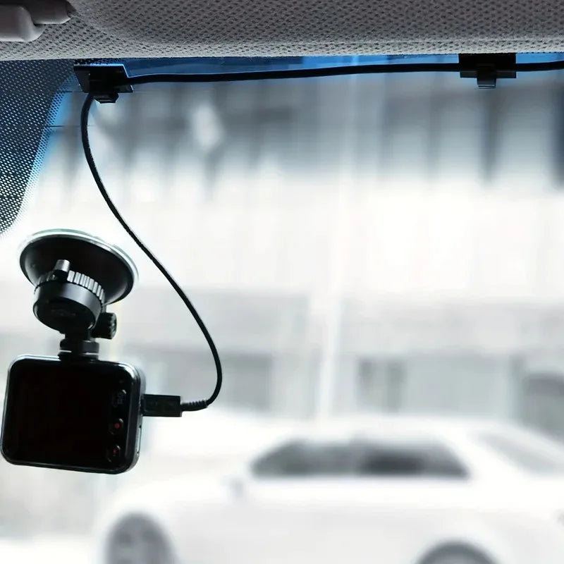 Set of 50 self-adhesive cable clips for car & office