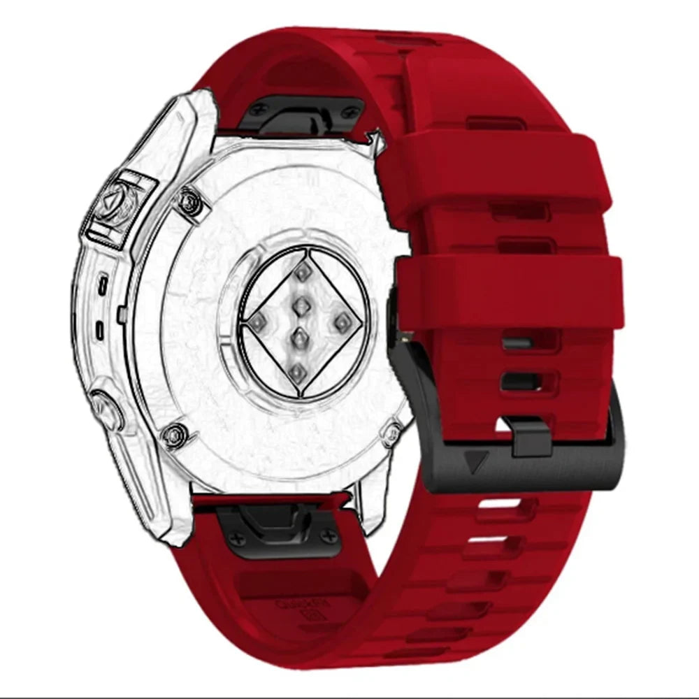 Silikonarmband 22/26mm QuickFit für Garmin MARQ & Fenix – Sportlich & Flexibel