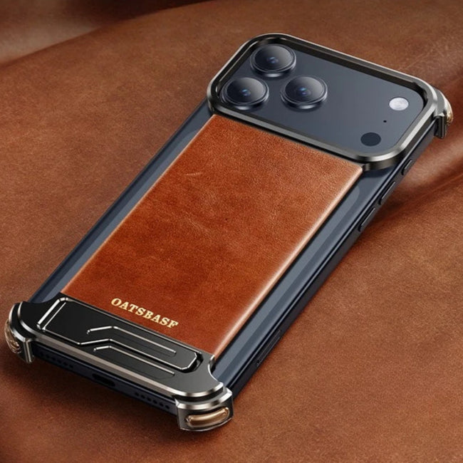 Oatsbasf Lederhülle für iPhone 17 Pro mit Ständer