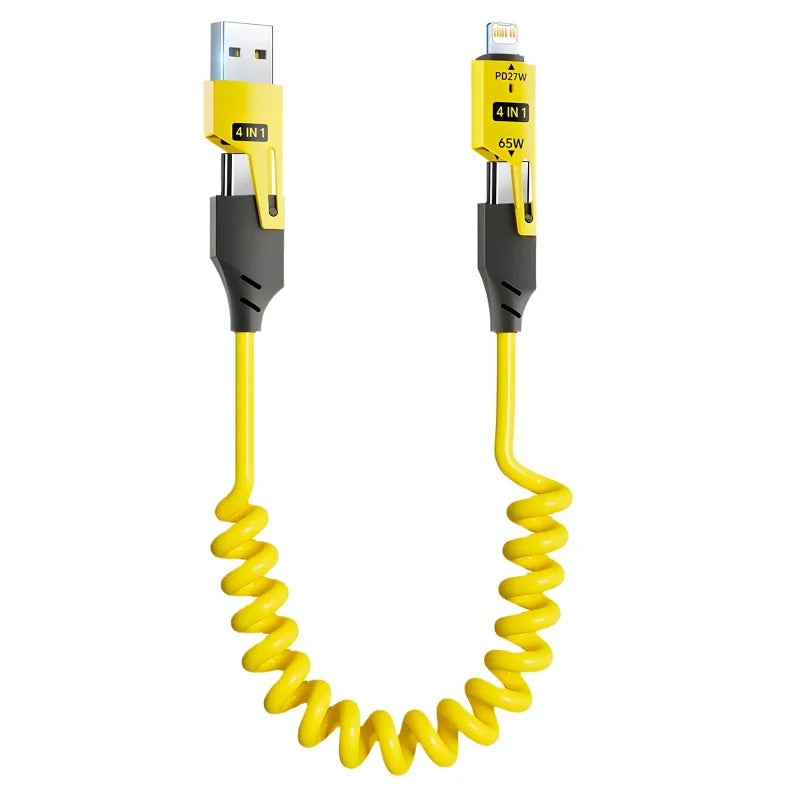 4-in-1 65W USB Typ-C Federkabel