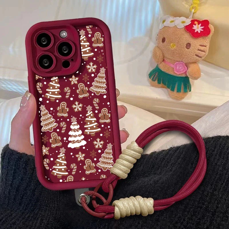 Süße Weihnachts-Handyhülle mit roter Kette für Pixel