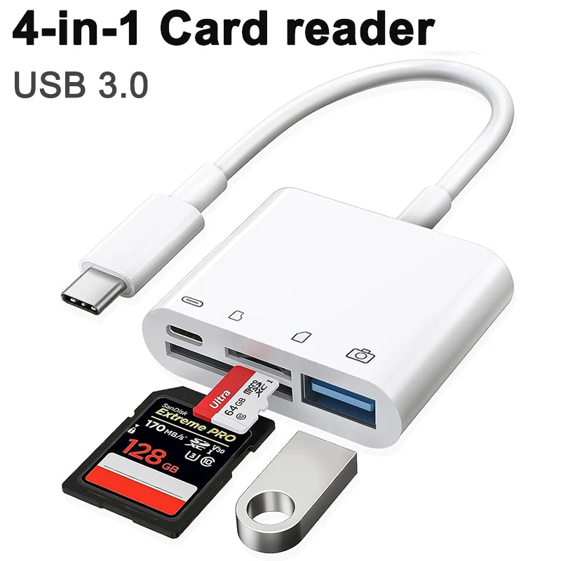 4-in-1 USB OTG Kartenleser SD TF Adapter