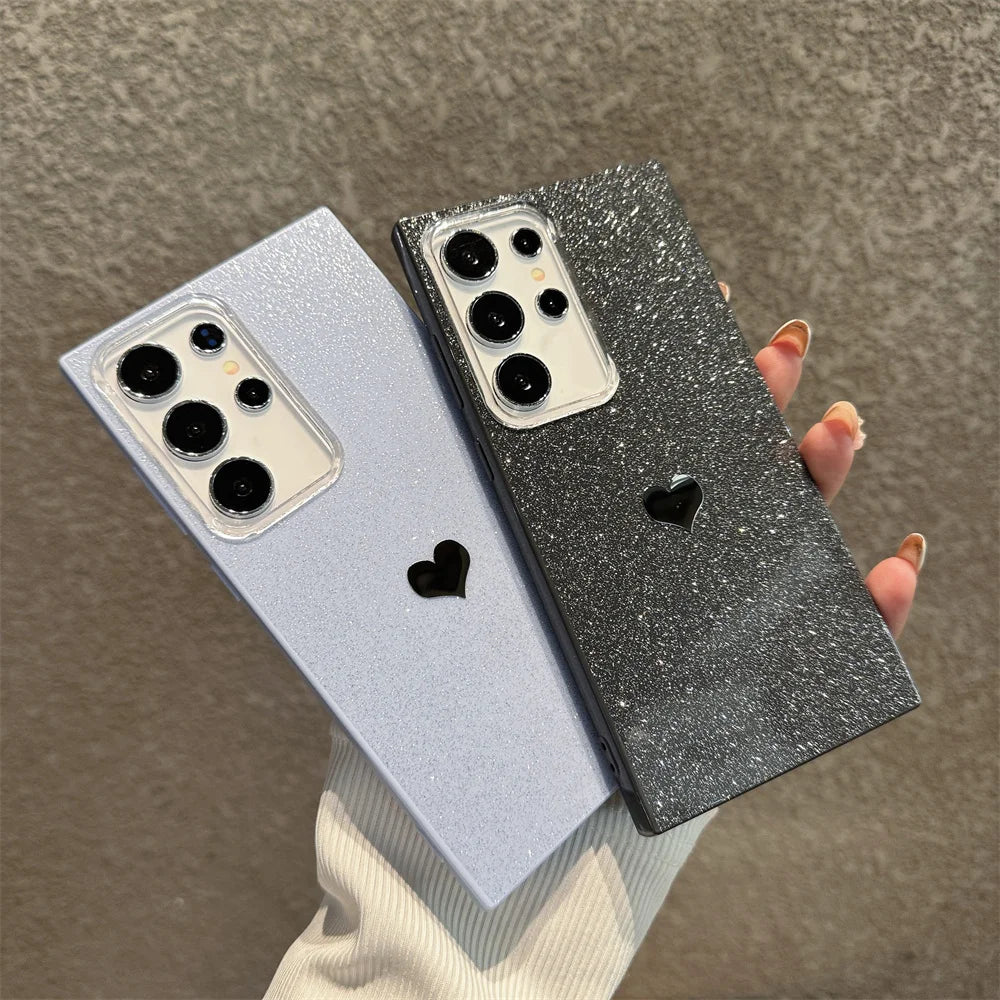 Glitter Heart Case for Samsung Galaxy S25 S24 S23