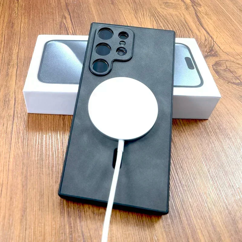 Vintage PU Lederhülle mit MagSafe