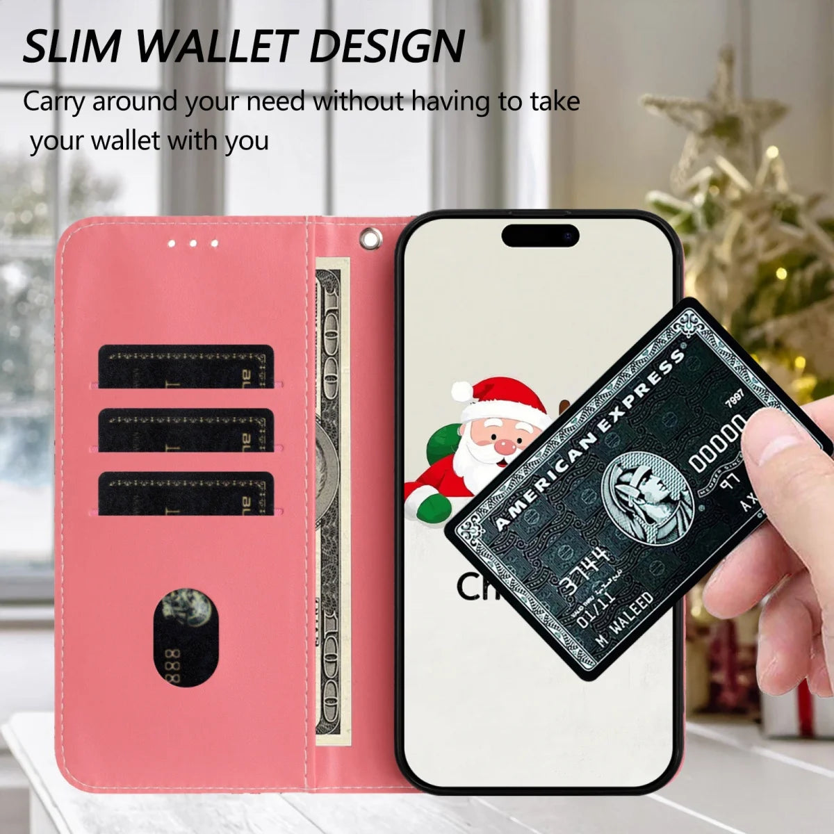 Christmas flip wallet case for Google Pixel