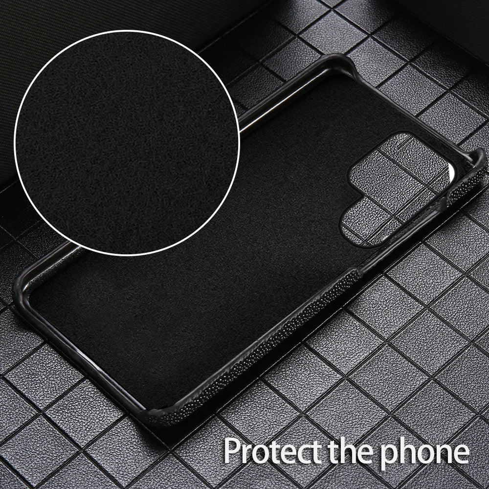 Echte Rochenleder Hülle für Samsung S25 Luxus