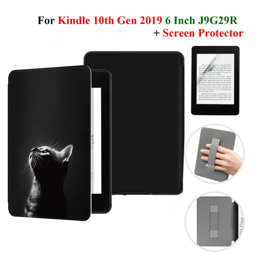 Hülle + Folie für Kindle 10. Gen 6 Zoll