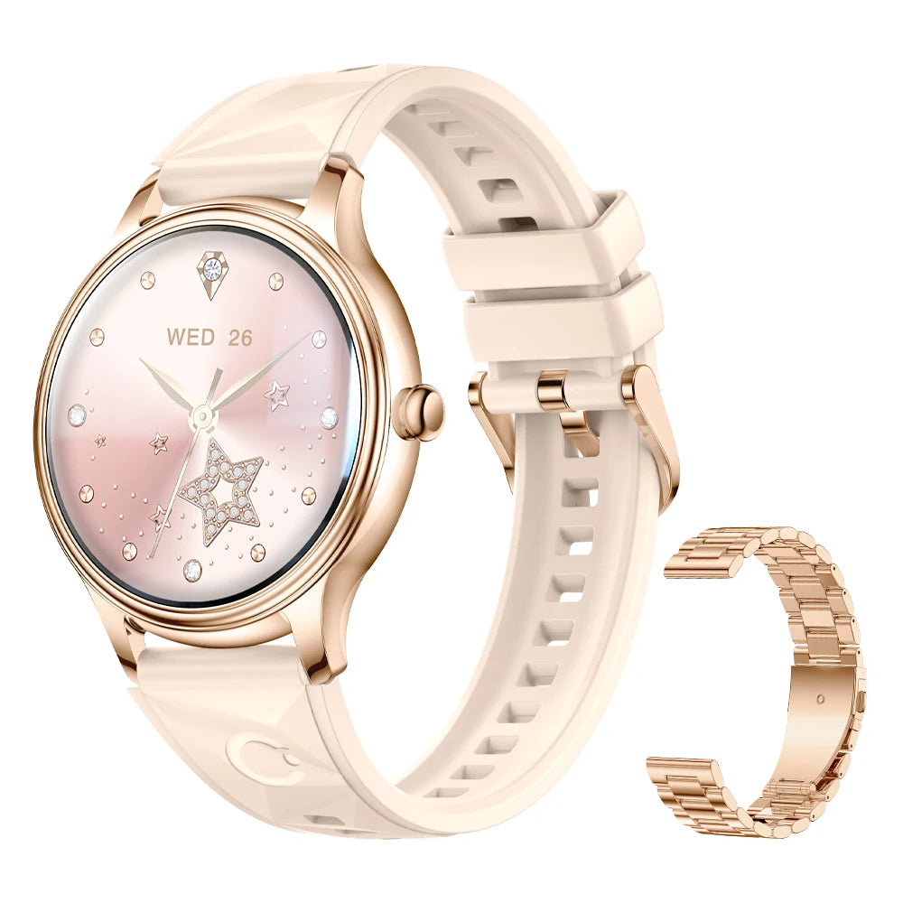 Ultradünne Smartwatch 1,32" AMOLED Damen Gesundheit