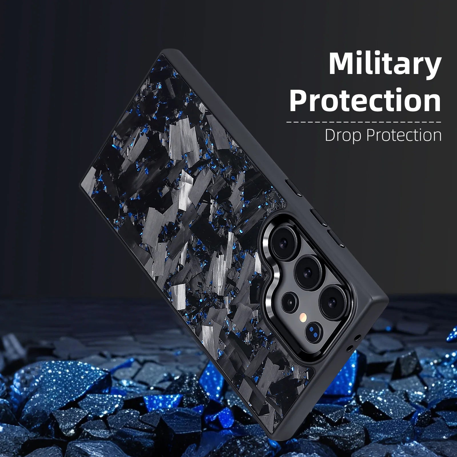 Glänzende Kohlefaser Hülle für Galaxy S25 Ultra