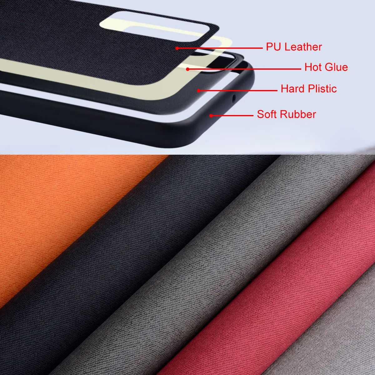 Luxuriöse Textil-Leder TPU Hülle Pixel