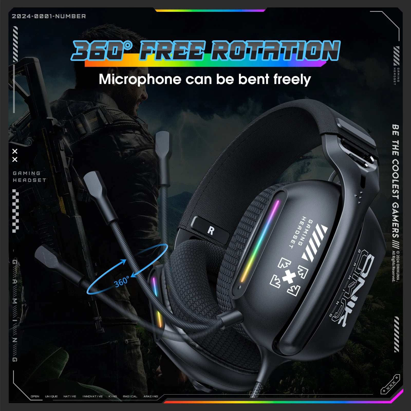 ONIKUMA X12 Gaming-Headset 3,5 mm