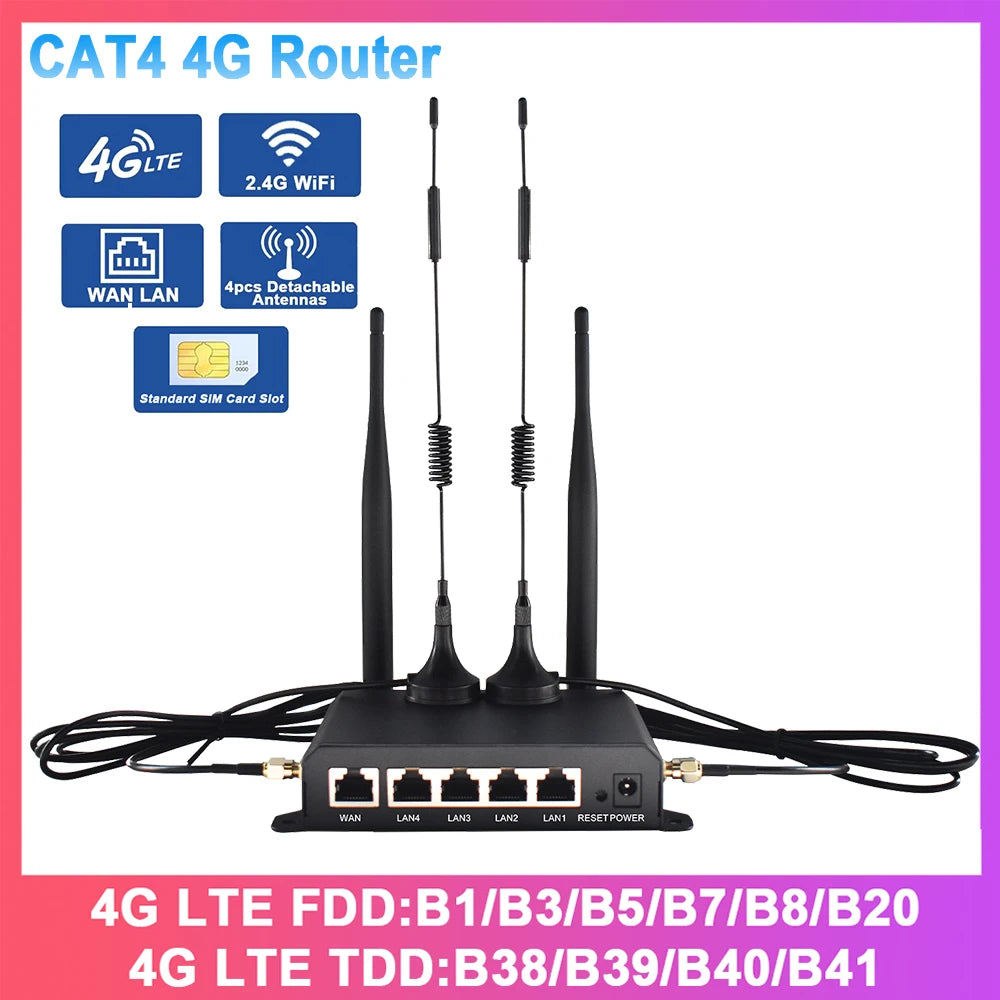 KuWFi 4G LTE Router 300Mbps mit Antennen