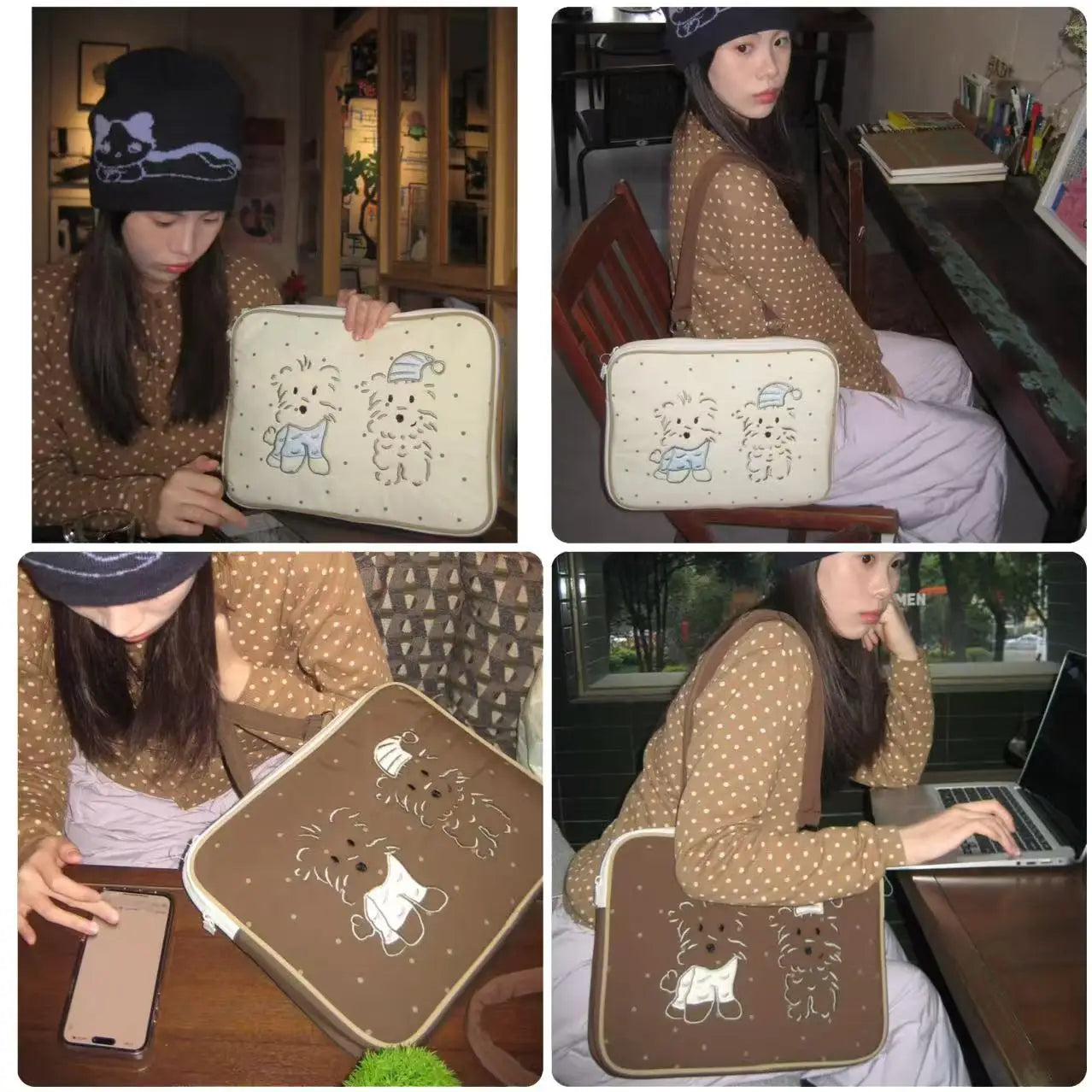 Koreanische süße Laptop-Umhängetasche 13–16 Zoll