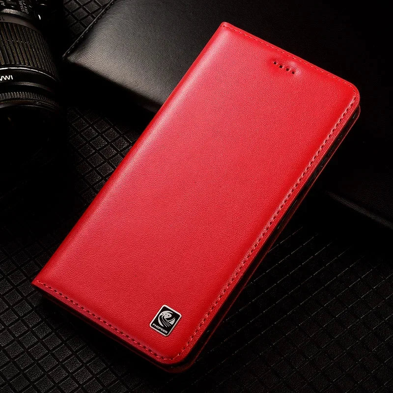 Flip Case für iPhone 17 Pro Max Echtes Leder Magnetisch