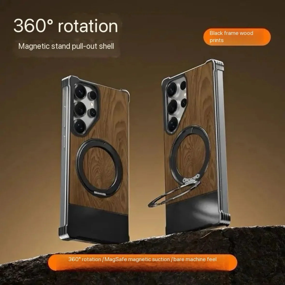 Metal phone case with stand for Galaxy S25–S23 Ultra