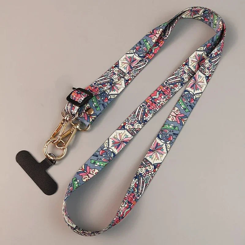 Universeller Handy-Lanyard mit Retro-Muster