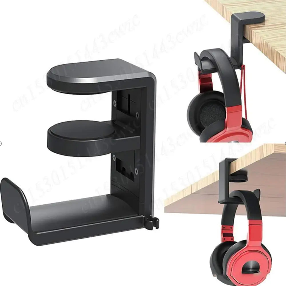360° Rotating Under-Desk Headphone Holder