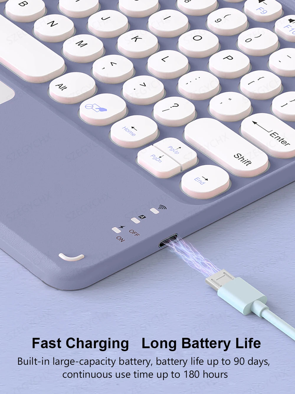 Kabellose Tastatur & Maus Hülle für iPad A16, Pro 13/11/12.9, Air 13/11/5/4, 10.2 (7/8/9/10. Gen) – Bluetooth Keyboard, Wireless Maus, wasserdicht & stoßfest