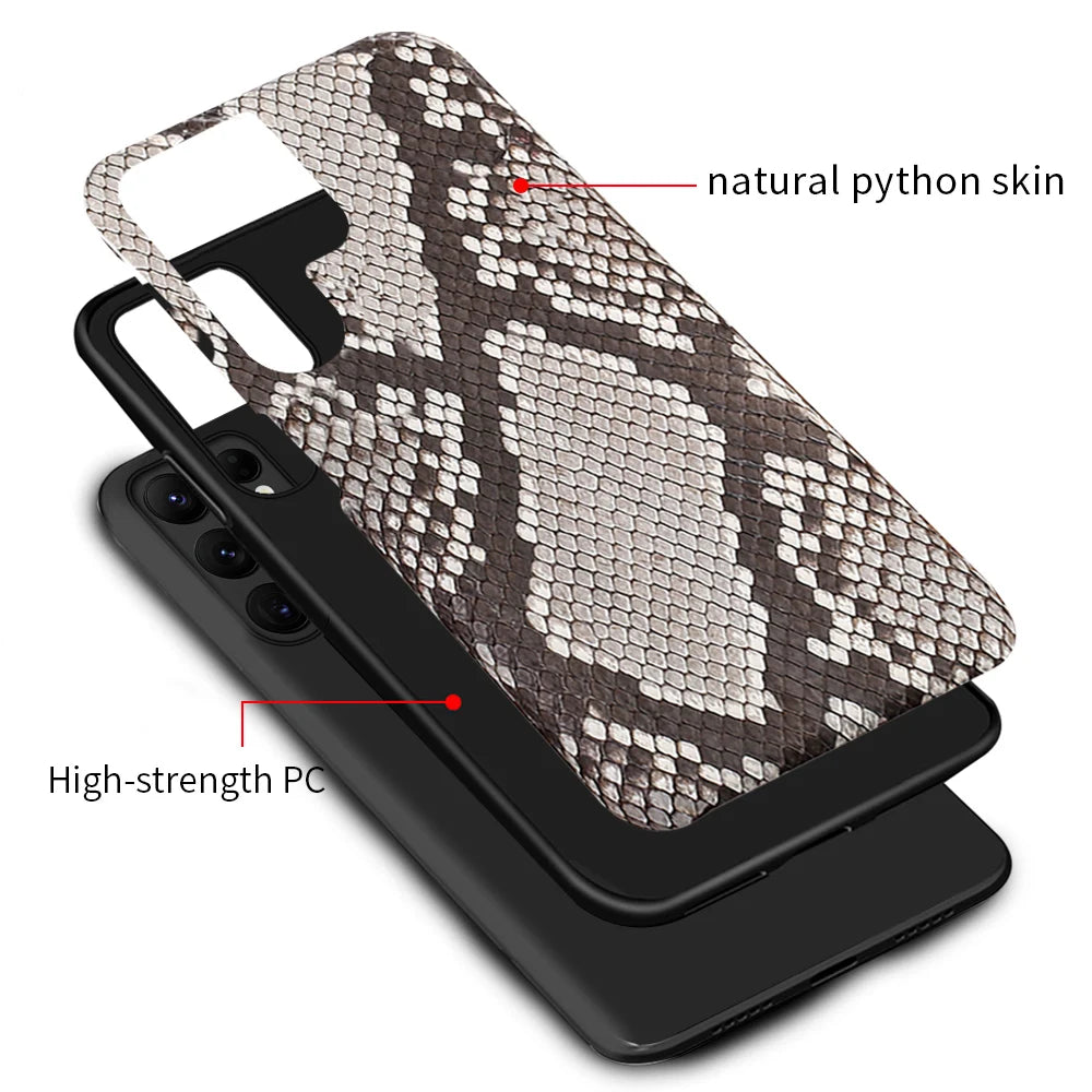 Python Leder Handyhülle für Samsung S25