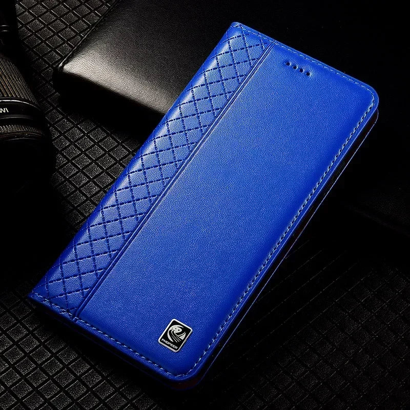Rindsleder Flip Case mit Magnet für iPhone 17