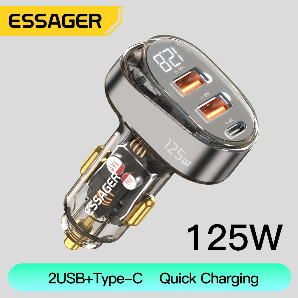 Essager 125W Auto Schnellladegerät mit Display