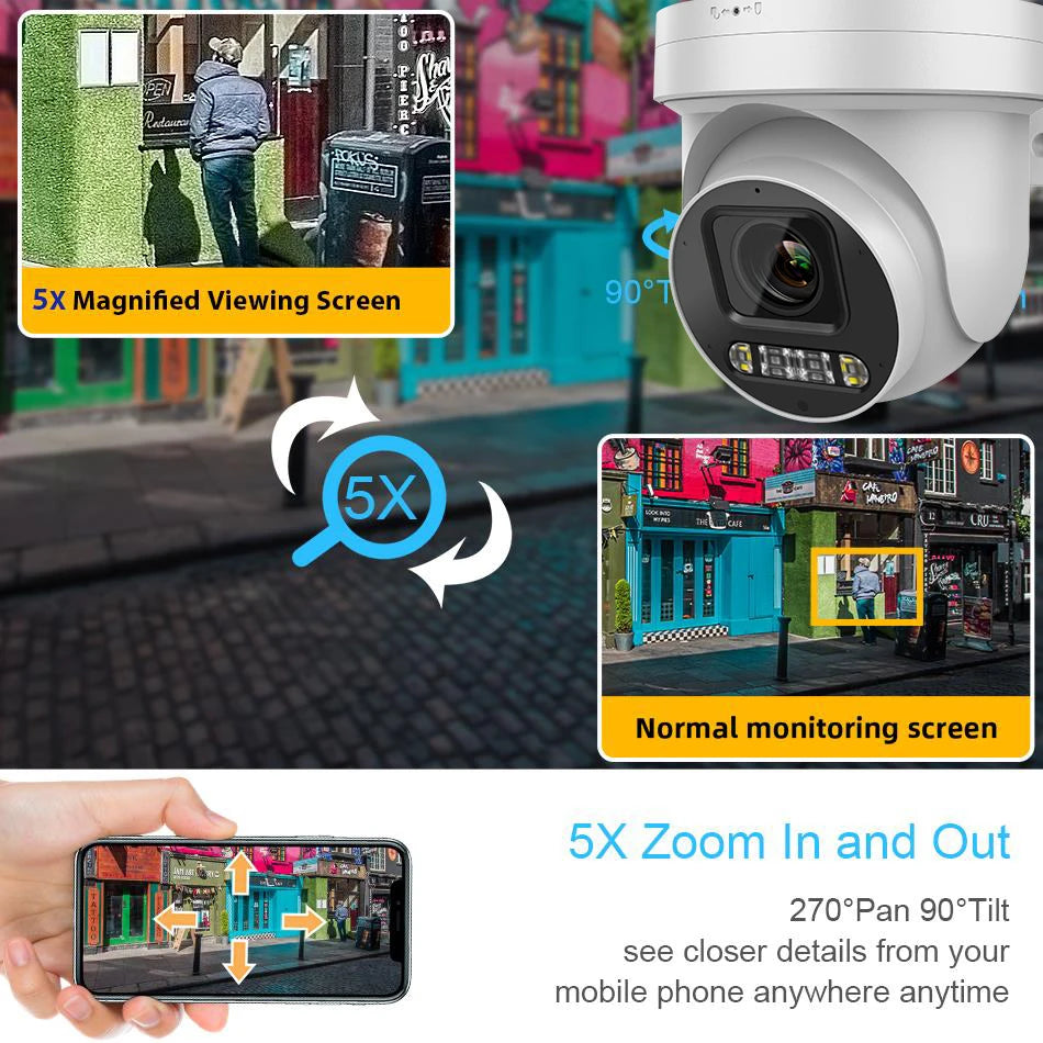 8MP PTZ IP Kamera 5X Zoom Outdoor mit POE