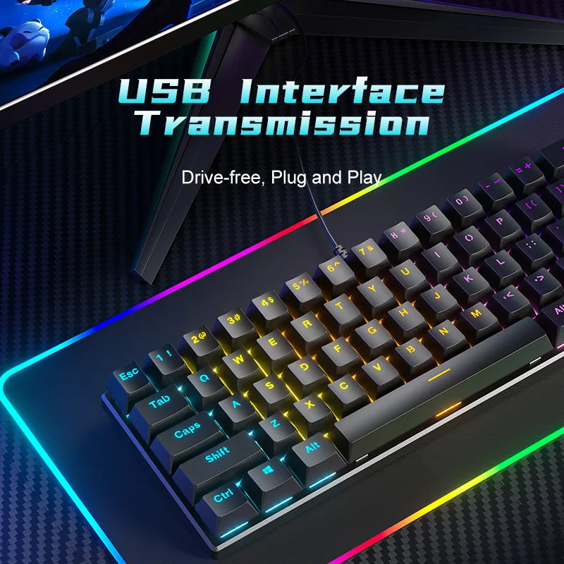 RGB Mechanische 60% Gaming Tastatur Weiß