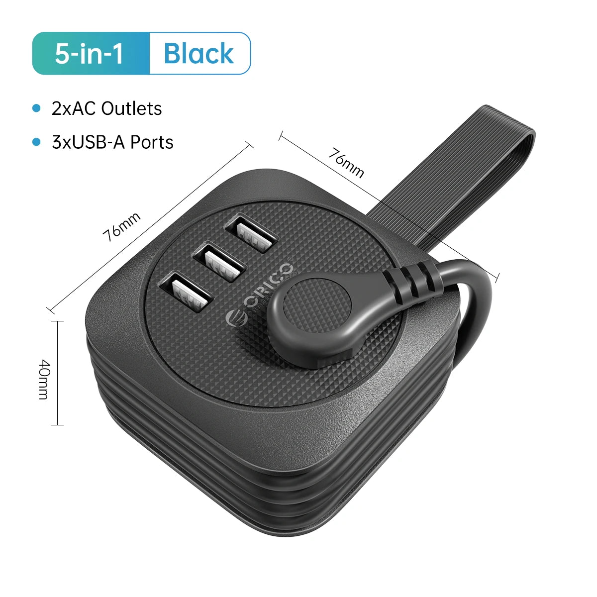 Travel Power Strip with USB-C