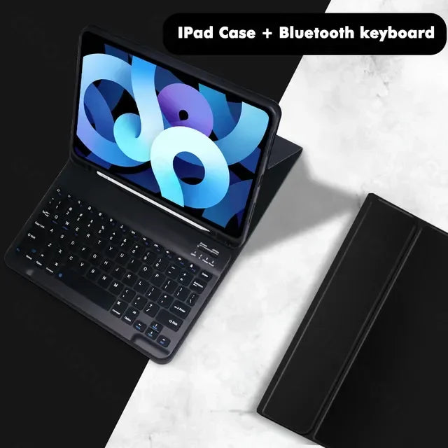 Bluetooth Tastatur & Maus mit Lederhülle für iPad 9.7–12.9 Zoll – Magnetisch & Stoßfest