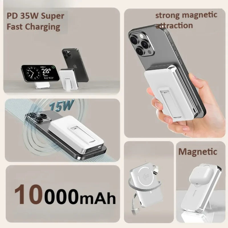 10000mAh Qi2 Powerbank Mit Ständer Für iPhone
