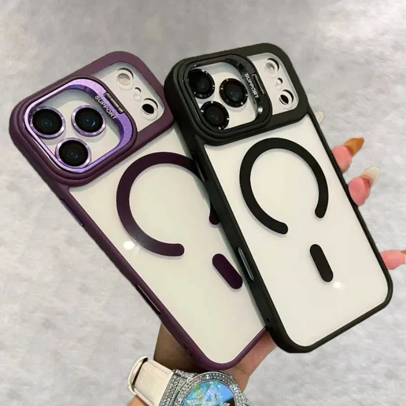 Transparente Magsafe Hülle für iPhone 17 mit Halter