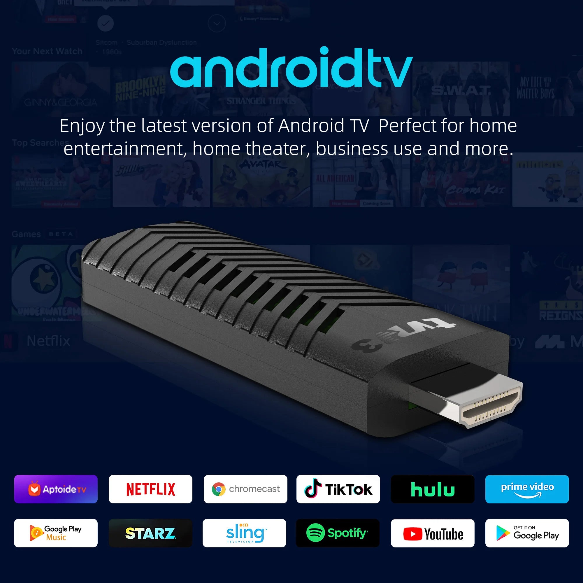Smart TV Stick 4K HD TVR3 Plus Streaming Media